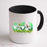 Glass Of Wine Shamrocks St Patricks Day Funny Wine Lover Coffee Mug thumb 1