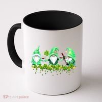 Glass Of Wine Shamrocks St Patricks Day Funny Wine Lover Coffee Mug thumb 0