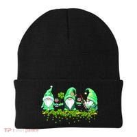 Glass Of Wine Shamrocks St Patricks Day Funny Wine Lover Beanie thumb 0
