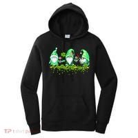 Glass Of Wine Shamrocks St Patricks Day Funny Wine Lover Women's Hoodie thumb 0