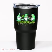 Glass Of Wine Shamrocks St Patricks Day Funny Wine Lover Tumbler thumb 0