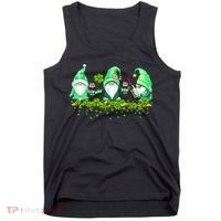 Glass Of Wine Shamrocks St Patricks Day Funny Wine Lover Tank Top thumb 0