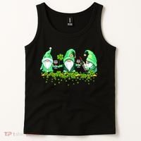Glass Of Wine Shamrocks St Patricks Day Funny Wine Lover Tank Top thumb 2