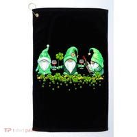 Glass Of Wine Shamrocks St Patricks Day Funny Wine Lover Golf Towel thumb 0
