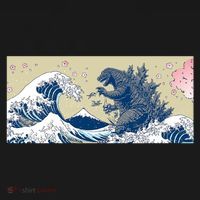 Monster VS the Great Wave Of Kanagaw Backpack thumb 2