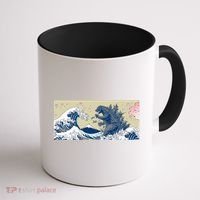 Monster VS the Great Wave Of Kanagaw Coffee Mug thumb 1