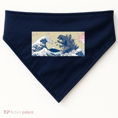 Monster VS the Great Wave Of Kanagaw USA-Made Doggie Bandana