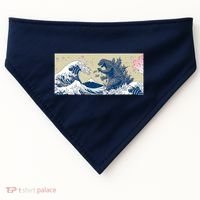 Monster VS the Great Wave Of Kanagaw USA-Made Doggie Bandana thumb 0