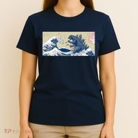 Monster VS the Great Wave Of Kanagaw T-Shirt thumb 4