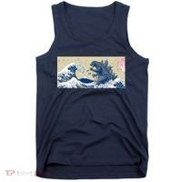 Monster VS the Great Wave Of Kanagaw Tank Top thumb 0