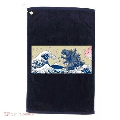 Monster VS the Great Wave Of Kanagaw Golf Towel