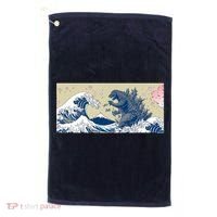 Monster VS the Great Wave Of Kanagaw Golf Towel thumb 0
