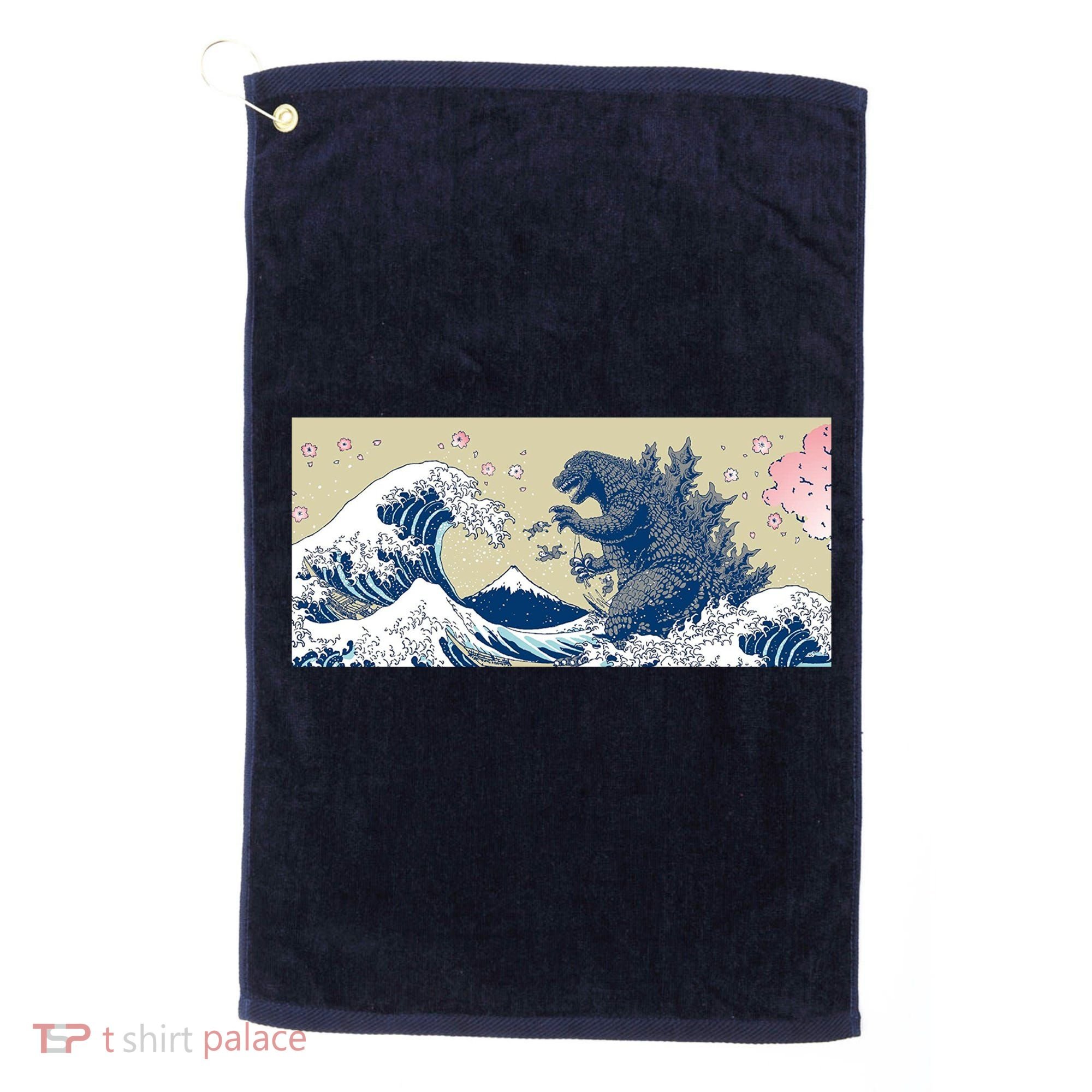 Monster VS the Great Wave Of Kanagaw Golf Towel