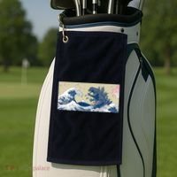 Monster VS the Great Wave Of Kanagaw Golf Towel thumb 2