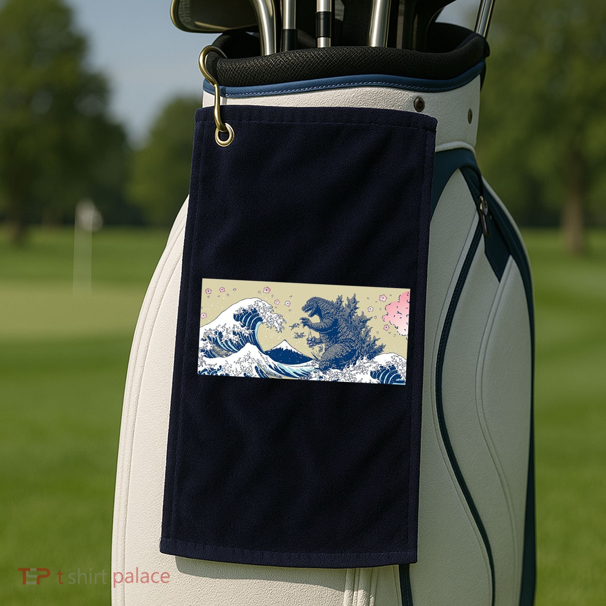 Monster VS the Great Wave Of Kanagaw Golf Towel
