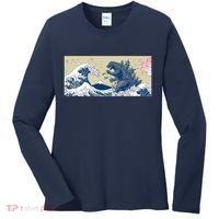 Monster VS the Great Wave Of Kanagaw Women's Long Sleeve Shirt thumb 0