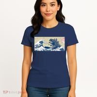 Monster VS the Great Wave Of Kanagaw Women's T-Shirt thumb 4