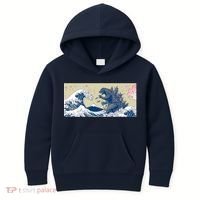 Monster VS the Great Wave Of Kanagaw Kids Hoodie thumb 0