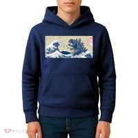 Monster VS the Great Wave Of Kanagaw Kids Hoodie thumb 4