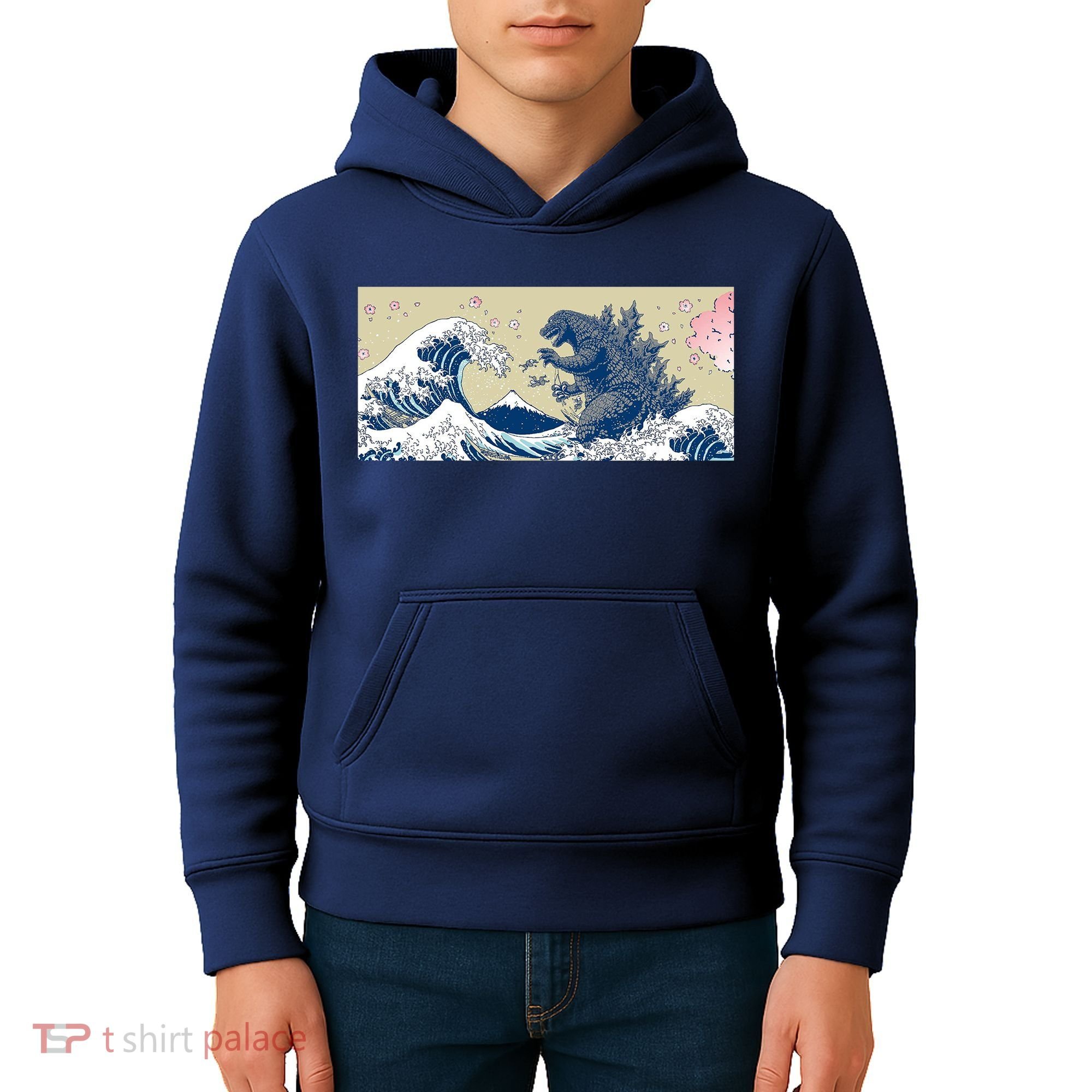 Monster VS the Great Wave Of Kanagaw Kids Hoodie