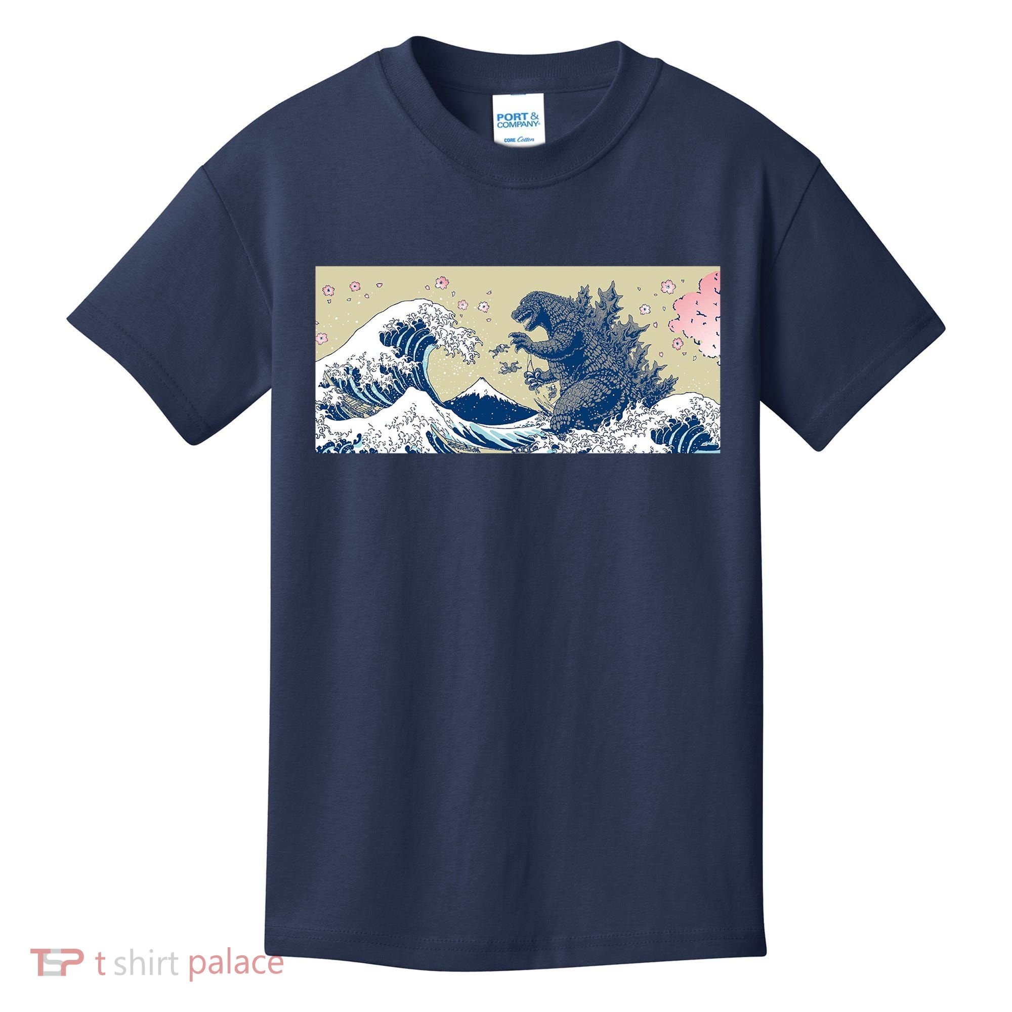 Monster VS the Great Wave Of Kanagaw Kids T-Shirt