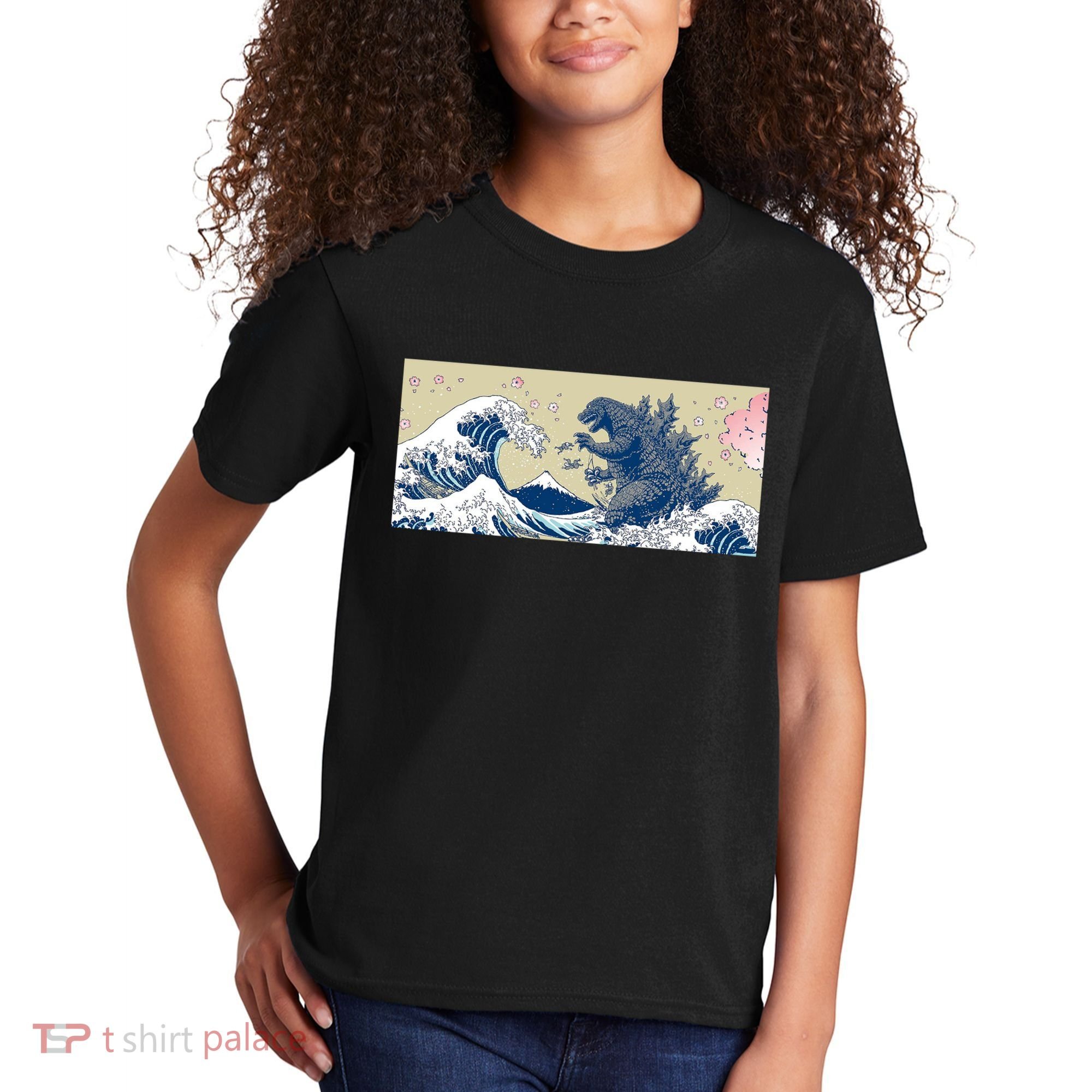 Monster VS the Great Wave Of Kanagaw Kids T-Shirt