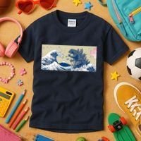 Monster VS the Great Wave Of Kanagaw Kids T-Shirt thumb 3