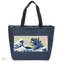 Monster VS the Great Wave Of Kanagaw Tote Bag thumb 0