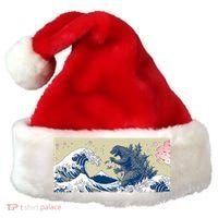 Monster VS the Great Wave Of Kanagaw Santa Hat thumb 0