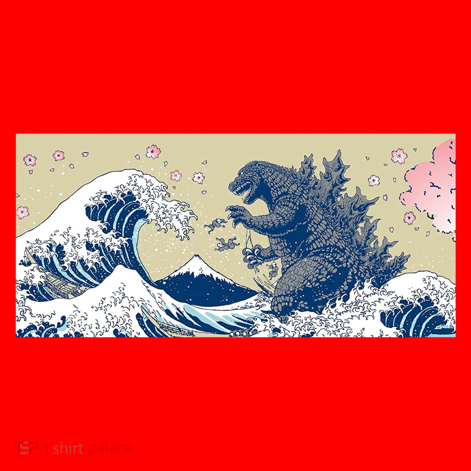 Monster VS the Great Wave Of Kanagaw Santa Hat
