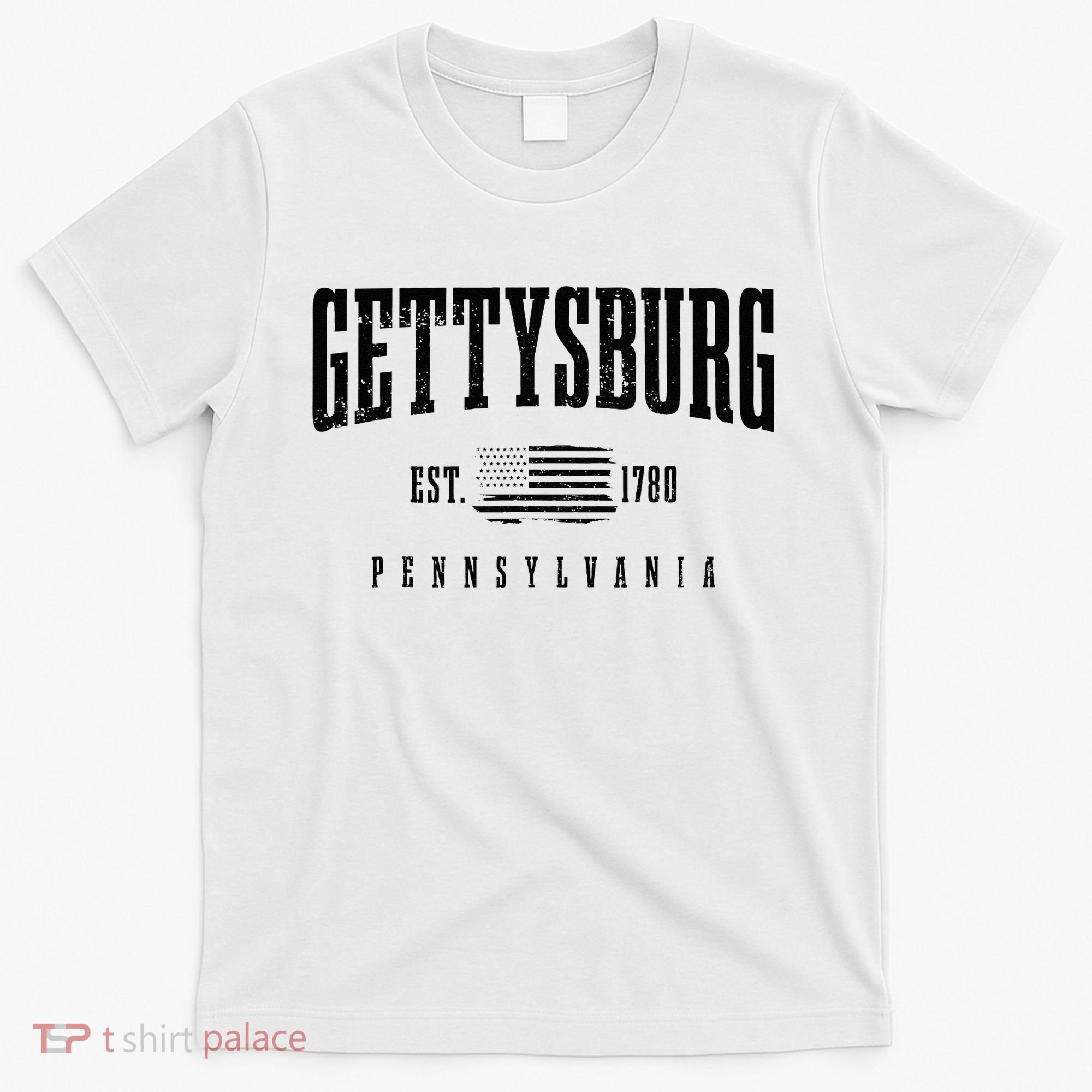Gettysburg Pennsylvania 1780 Vintage American Flag Patriotic T-Shirt