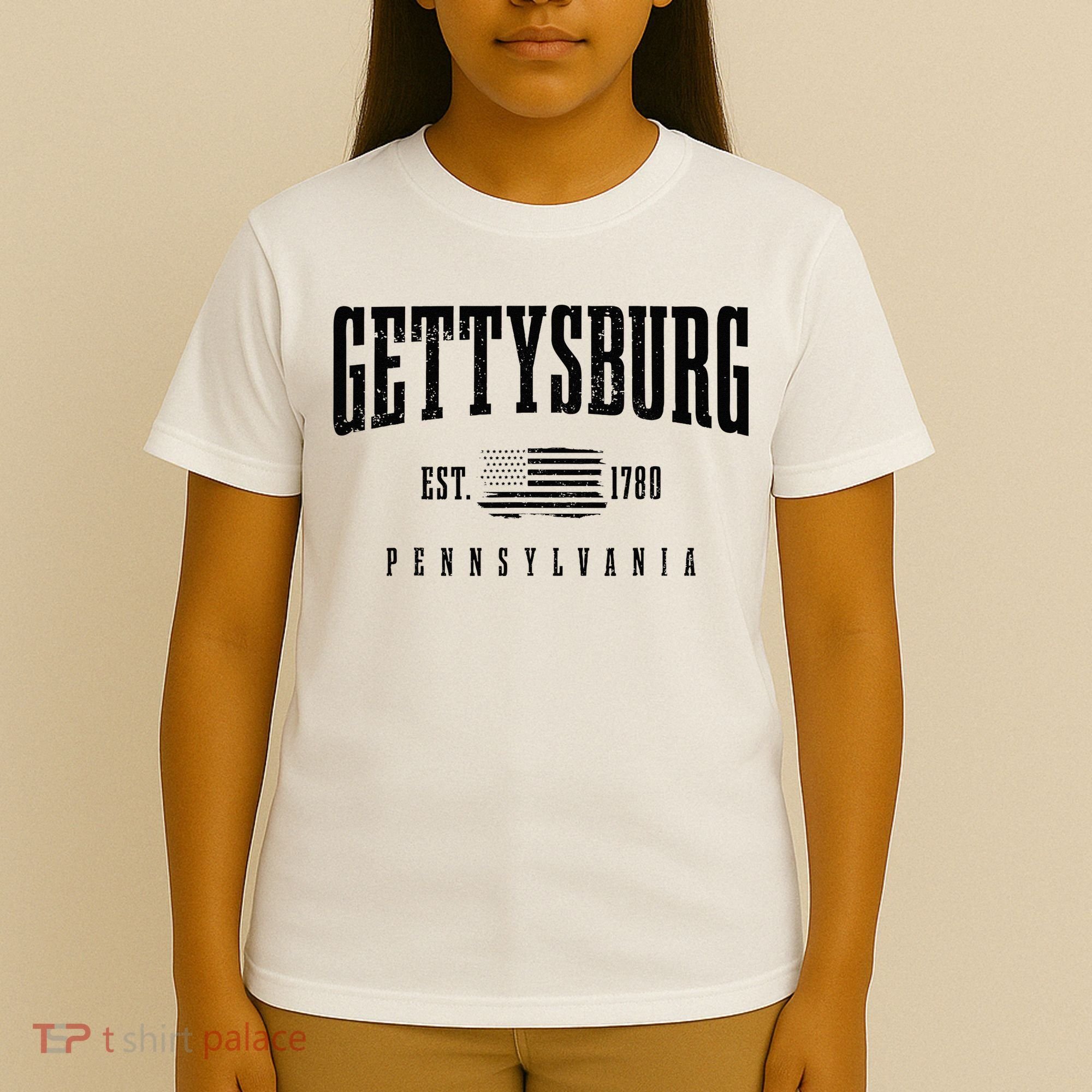 Gettysburg Pennsylvania 1780 Vintage American Flag Patriotic T-Shirt