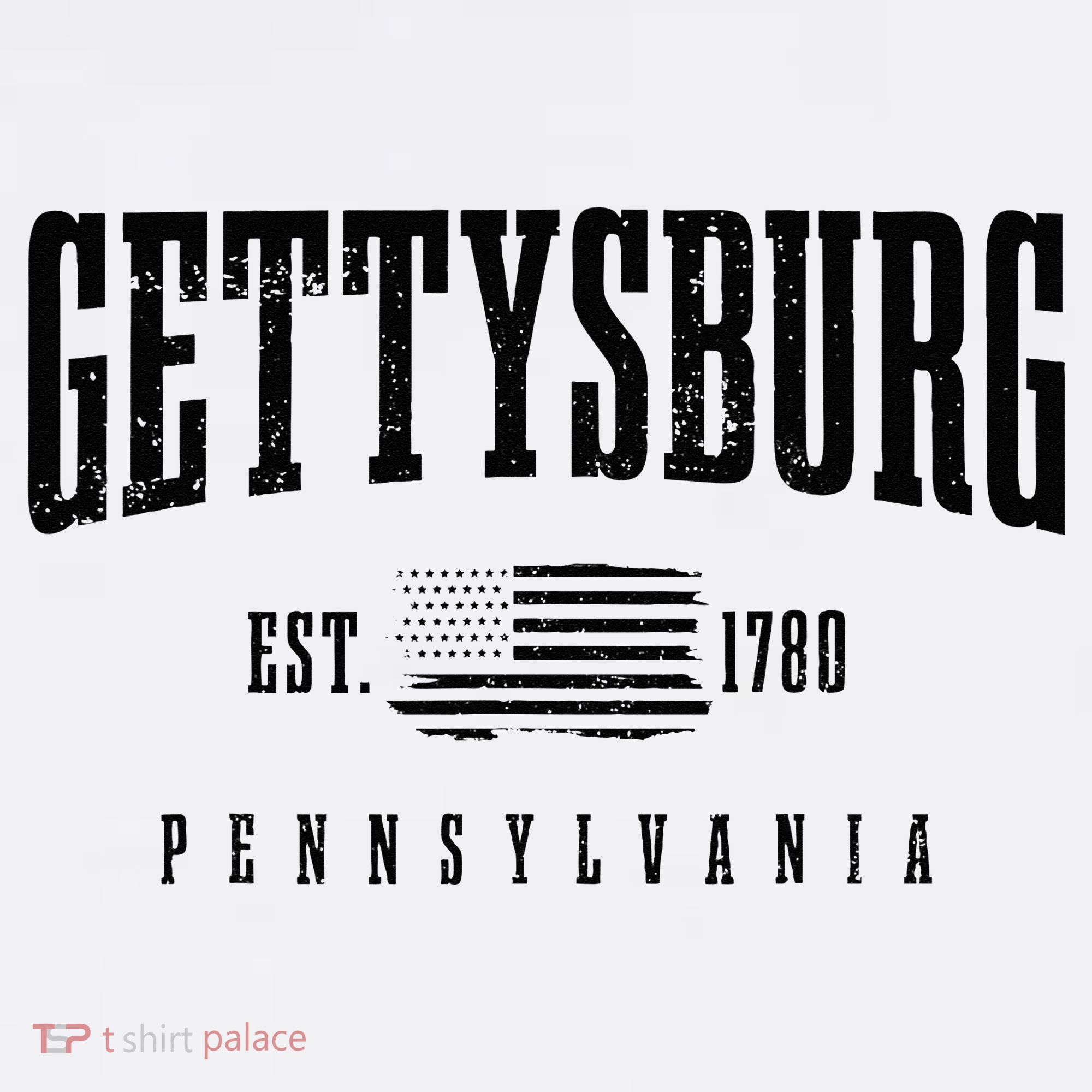 Gettysburg Pennsylvania 1780 Vintage American Flag Patriotic T-Shirt