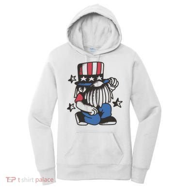 Gnome Patriot 4th Of July Women's Hoodie