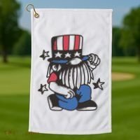 Gnome Patriot 4th Of July Golf Towel thumb 1