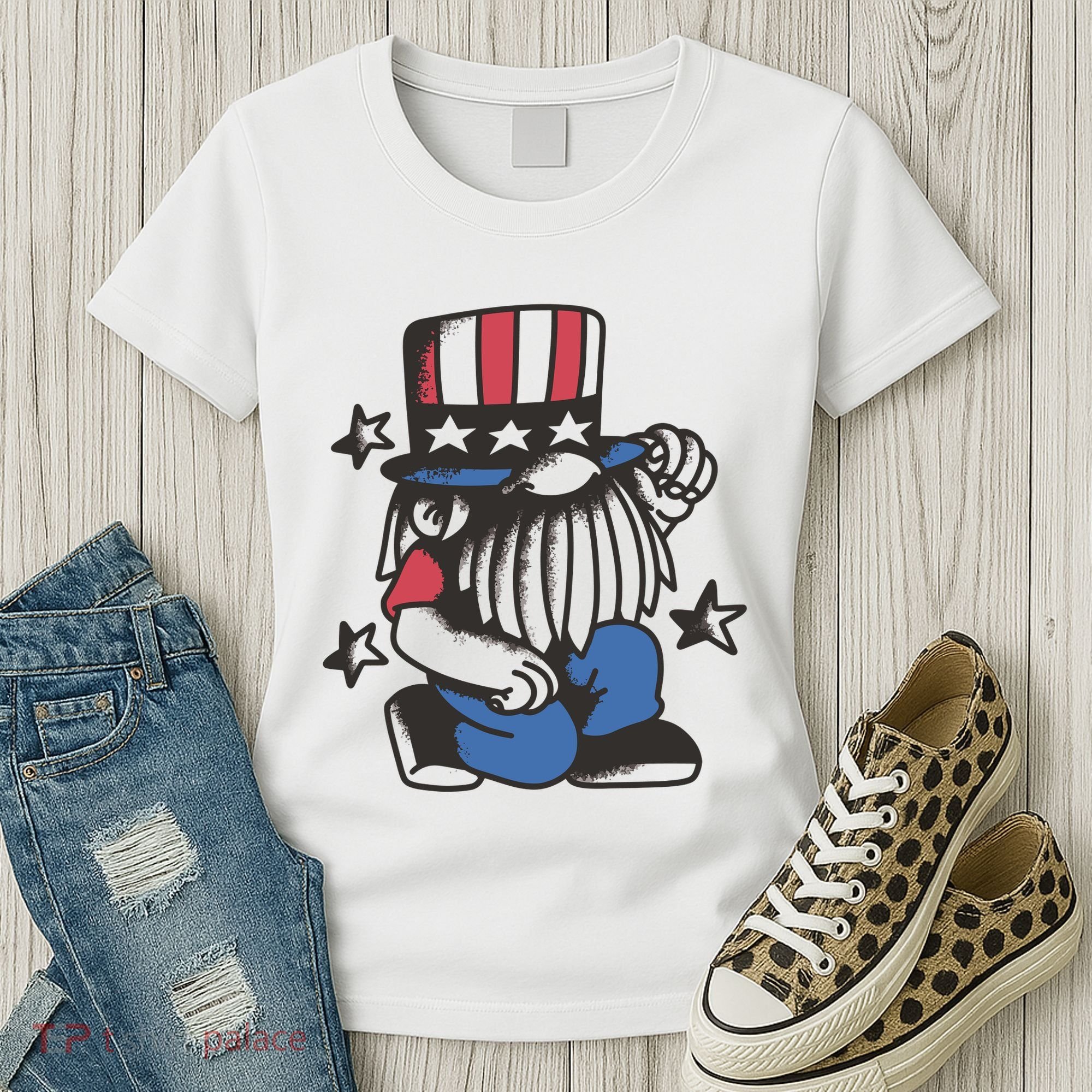 Gnome Patriot 4th Of July Women's T-Shirt