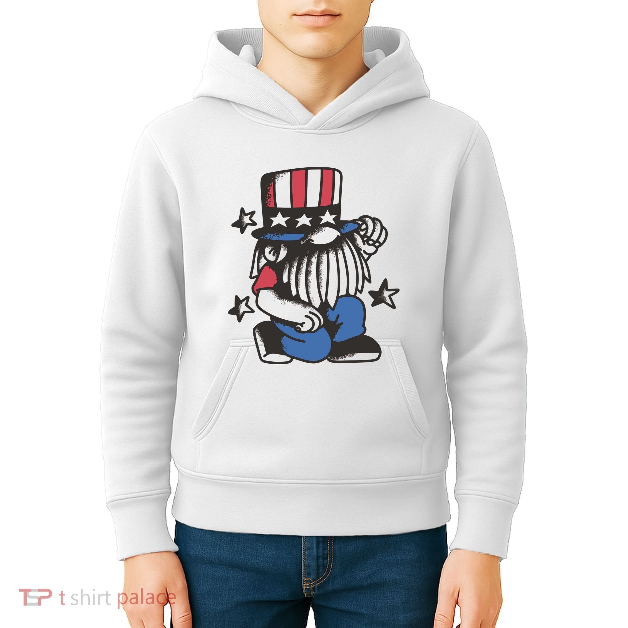 Gnome Patriot 4th Of July Kids Hoodie