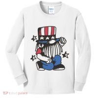 Gnome Patriot 4th Of July Kids Long Sleeve Shirt thumb 0