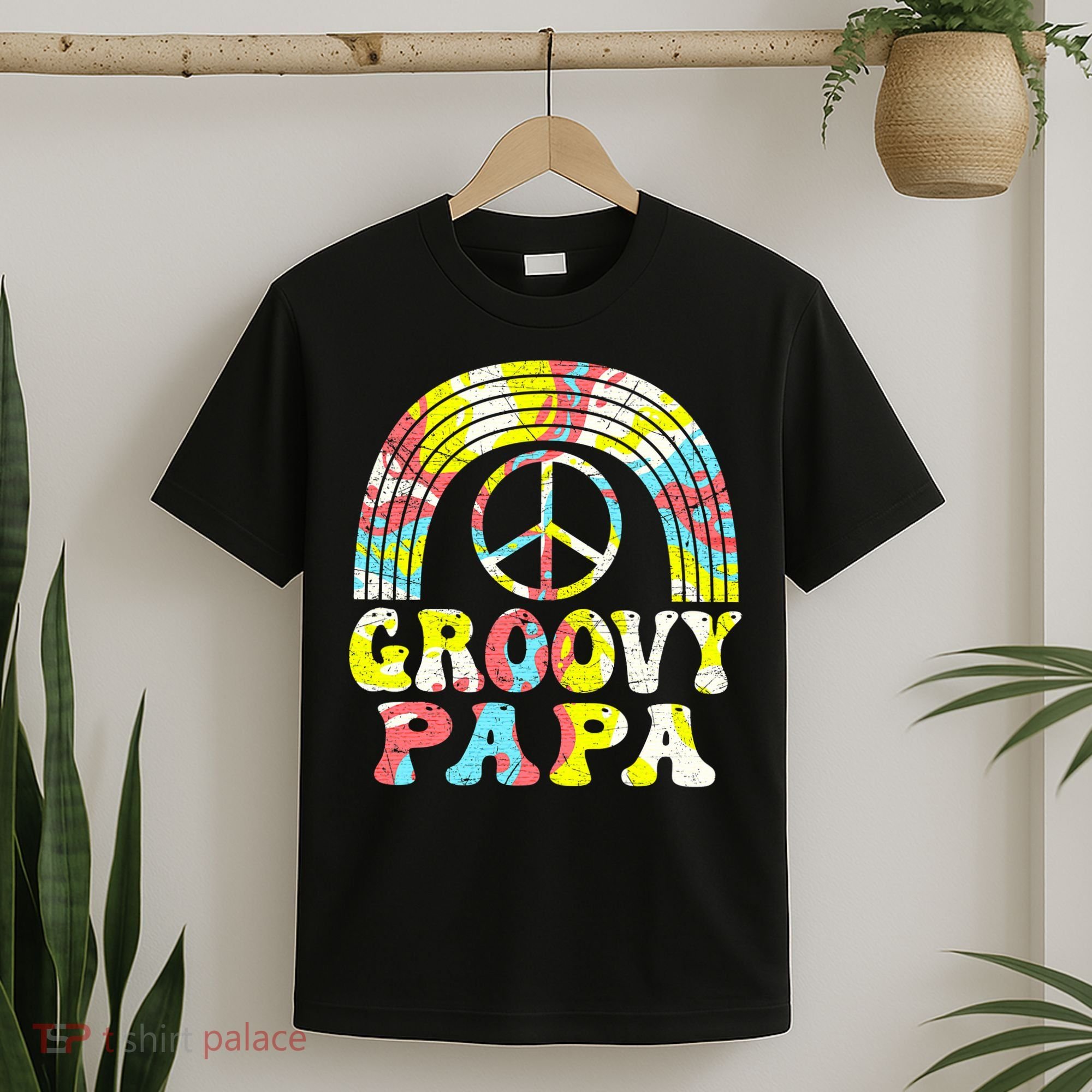 Groovy Papa 70s Aesthetic Nostalgia 1970s Retro Groovy Dad T-Shirt
