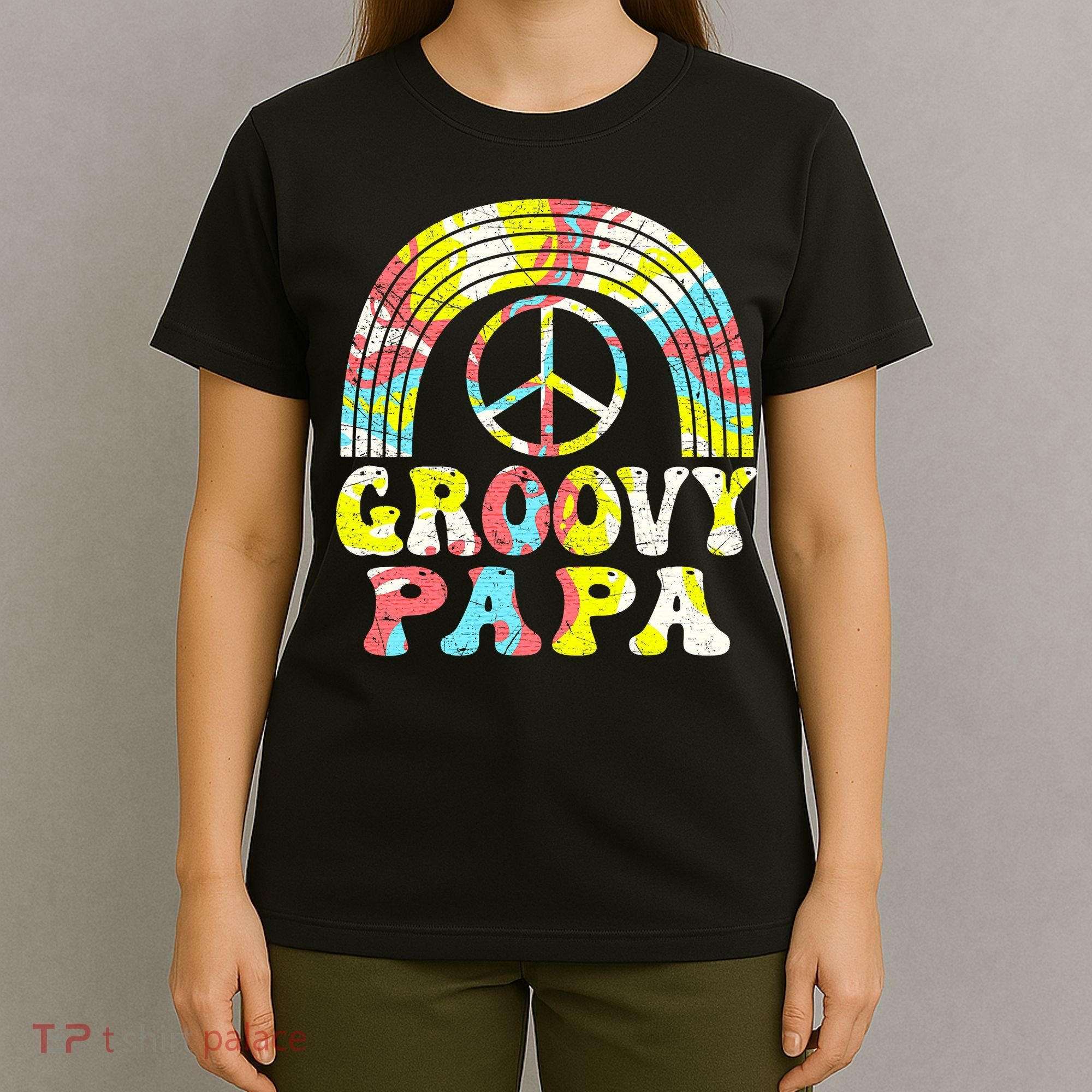 Groovy Papa 70s Aesthetic Nostalgia 1970s Retro Groovy Dad T-Shirt