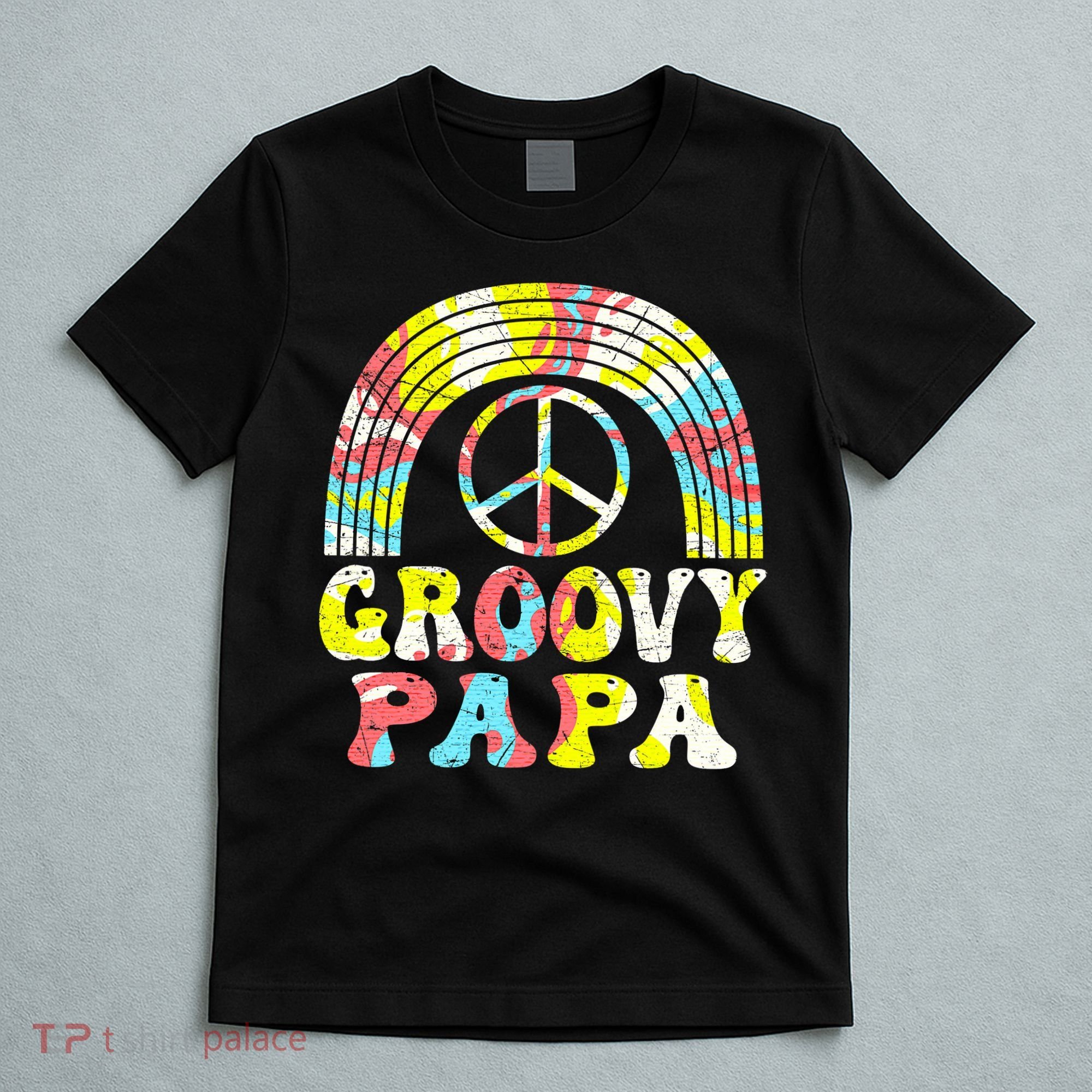 Groovy Papa 70s Aesthetic Nostalgia 1970s Retro Groovy Dad T-Shirt