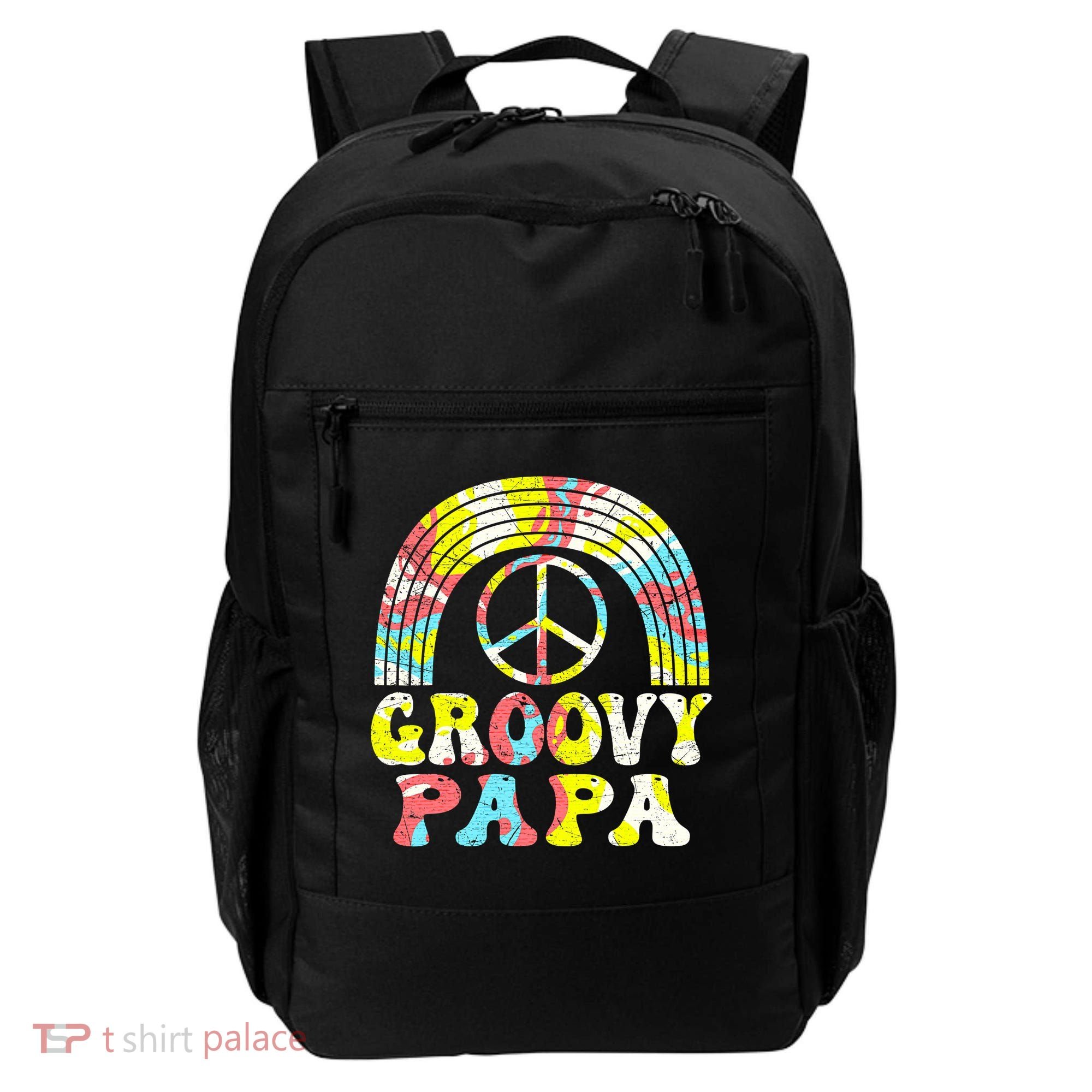Groovy Papa 70s Aesthetic Nostalgia 1970s Retro Groovy Dad Backpack