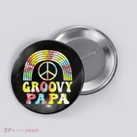 Groovy Papa 70s Aesthetic Nostalgia 1970s Retro Groovy Dad Button thumb 0