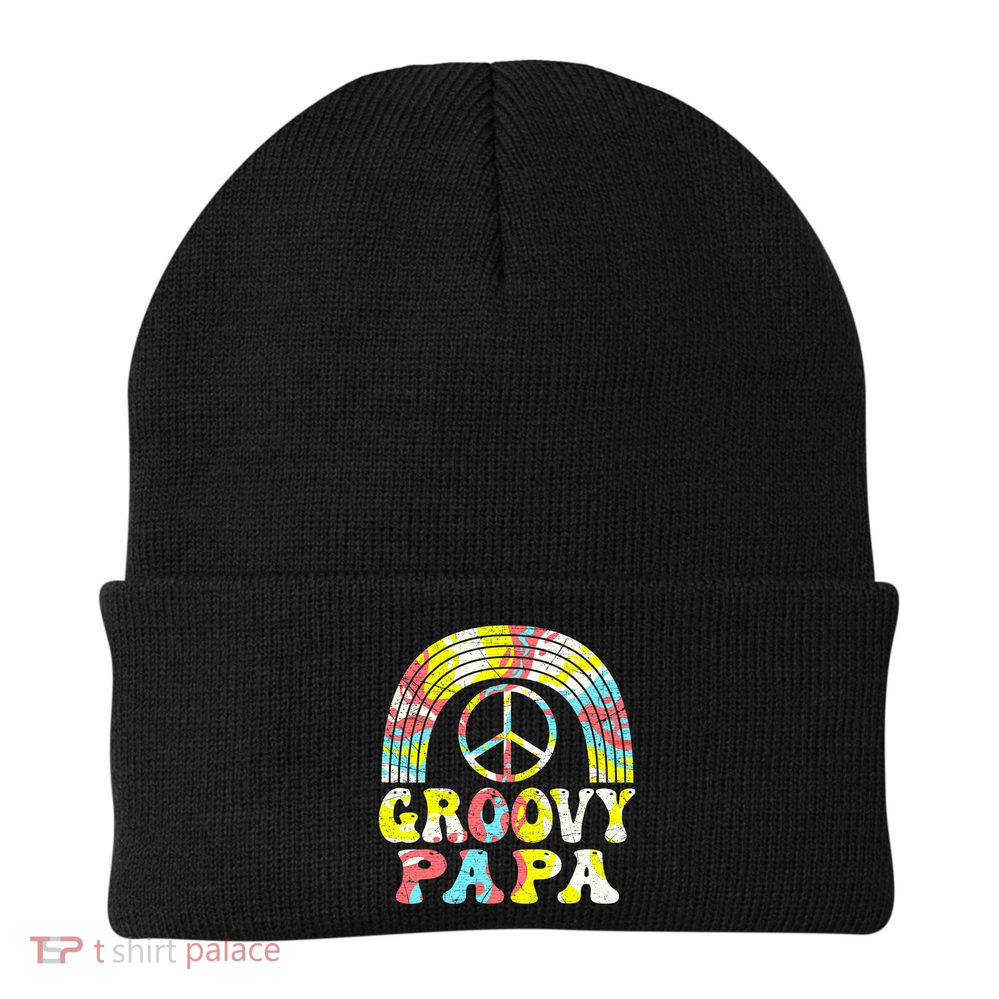 Groovy Papa 70s Aesthetic Nostalgia 1970s Retro Groovy Dad Beanie