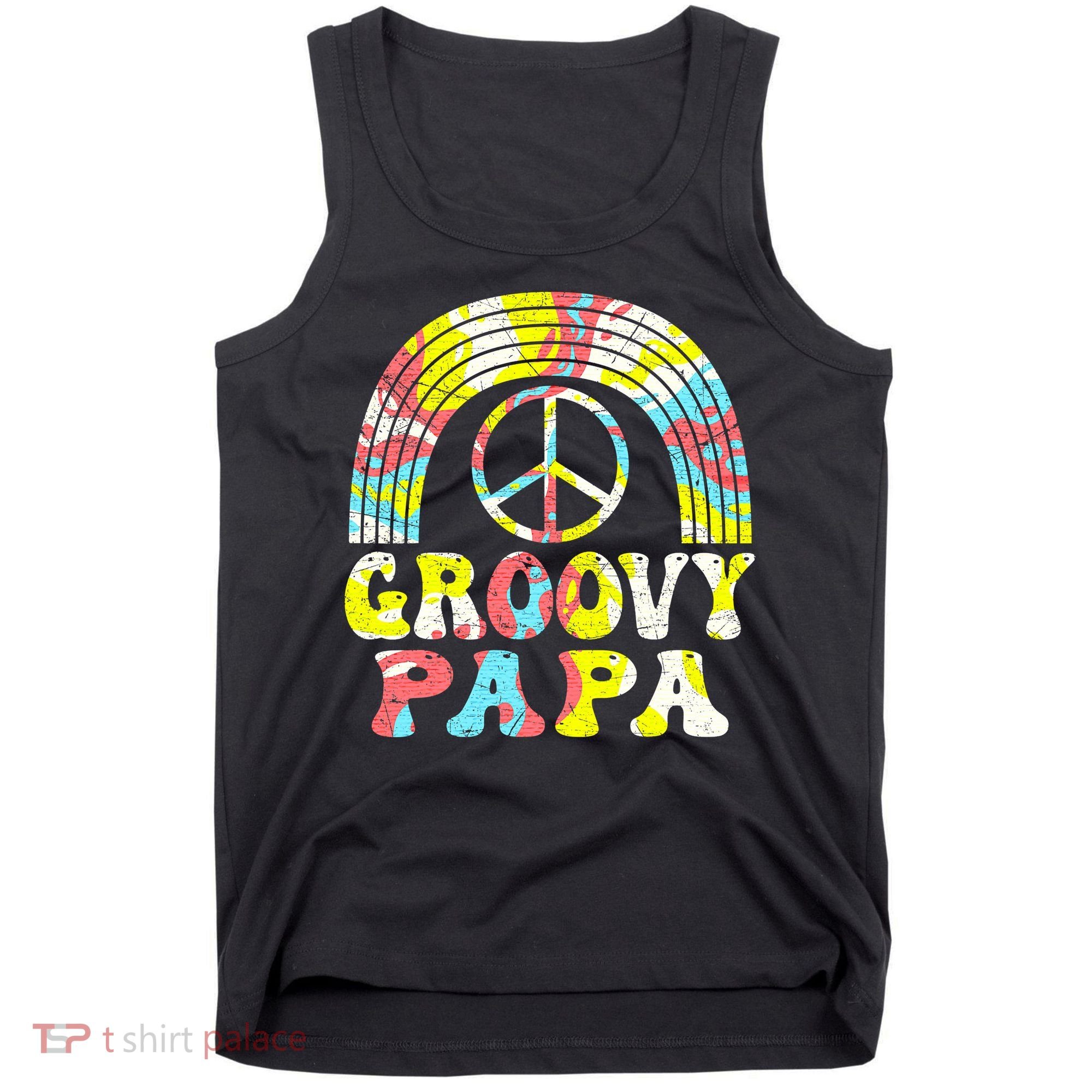 Groovy Papa 70s Aesthetic Nostalgia 1970s Retro Groovy Dad Tank Top