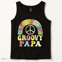 Groovy Papa 70s Aesthetic Nostalgia 1970s Retro Groovy Dad Tank Top thumb 2