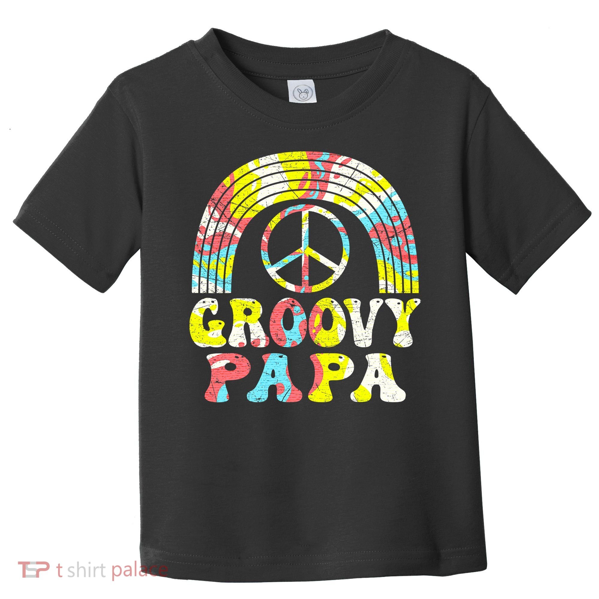 Groovy Papa 70s Aesthetic Nostalgia 1970s Retro Groovy Dad Toddler T-Shirt