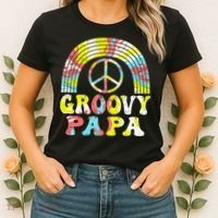 Groovy Papa 70s Aesthetic Nostalgia 1970s Retro Groovy Dad Women's T-Shirt thumb 2