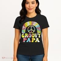 Groovy Papa 70s Aesthetic Nostalgia 1970s Retro Groovy Dad Women's T-Shirt thumb 4