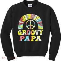 Groovy Papa 70s Aesthetic Nostalgia 1970s Retro Groovy Dad Kids Sweatshirt thumb 0